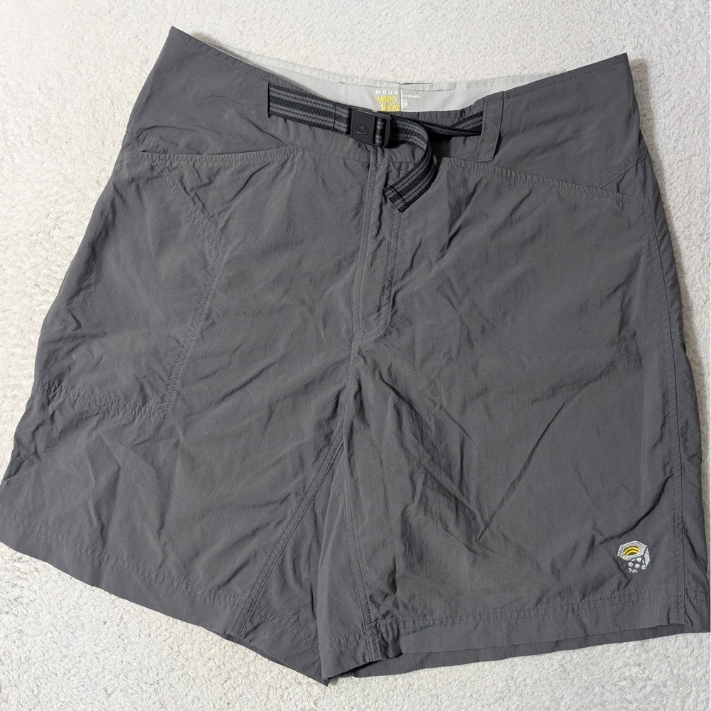 Mountain Hardwear Hiking Shorts Mens L Gray 34/7 Integrated Belt Outdoor